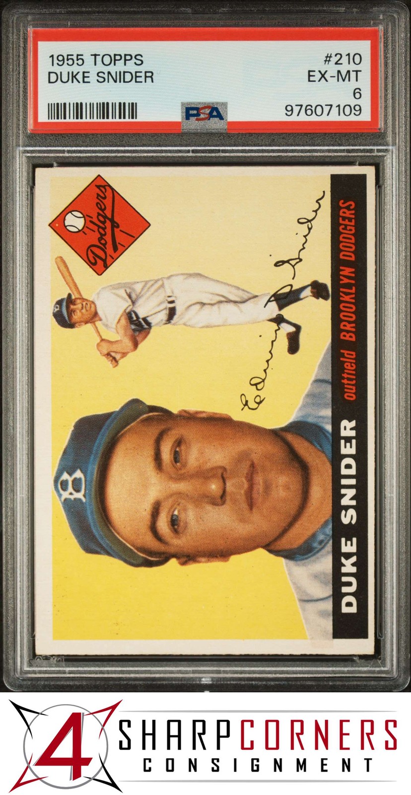 1955 TOPPS #210 DUKE SNIDER DODGERS HOF PSA 6