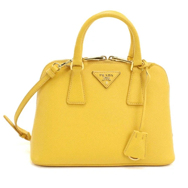 【値下げ】PRADA イエロー ハンドバッグ PRADA Leather Exterior Yellow Bags & Handbags for Women for sale