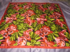 Talbots womens square 28" 100 silk scarf tropical floral
