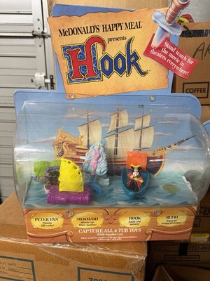 Disney Hook Movie McDonald's Happy Meal Store Display 1991 Complete Bath Toy Set