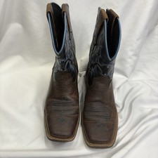 Ariat Kids Tombstone Boots Size 4 Leather Square Toe Earth Brown/Blue