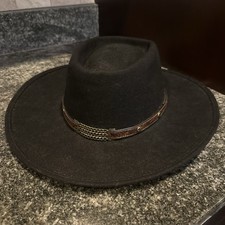 Little Joe Cowboy Hat Black 100% Wool Made In The USA Size Medium