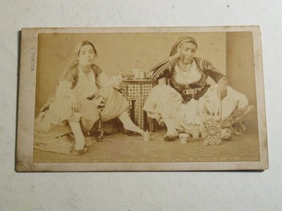 Claude PORTIER 1841-1910 FOTO CDV JUNGE FRAUEN ALGERIEN ORIENTALIST 1870