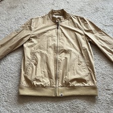 Pretty Green Jacket Mens Size L Beige Overshirt Bomber Jacket