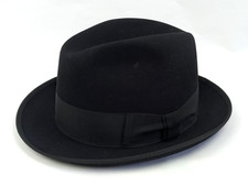 MAYSER Hut Lübeck Standard Herren Gr. 57 Schwarz Fedora pinched Grosgrain-Band