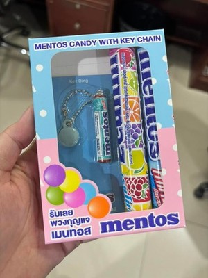 Mentos Candy with Keychain Miniature Limited Edition Random Flavors & Colors NEW