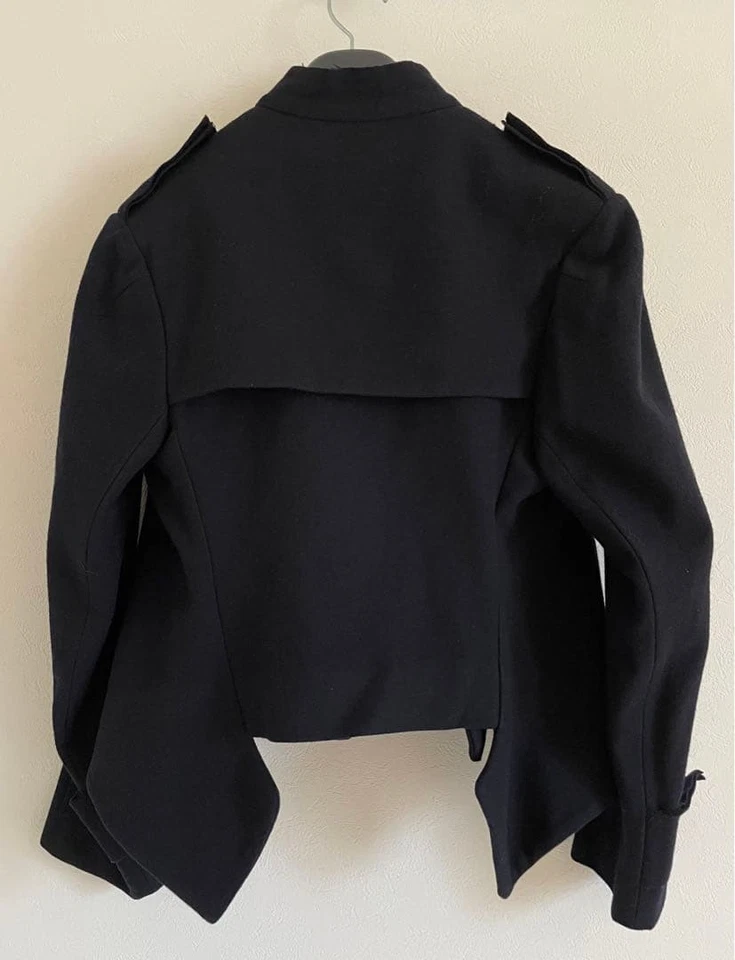 CHAQUETA DE LANA MILITAR USADA YOHJI YAMAMOTO CUELLO ALTO BUENA Foto 2 de 4