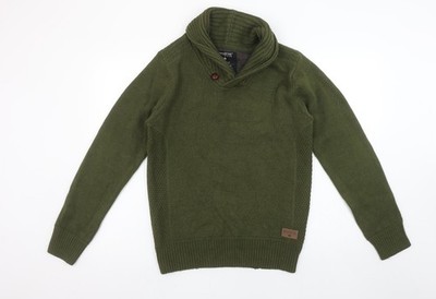 Emerald Isle Damen Pullover grün Wollmischung Schalkragen Größe S