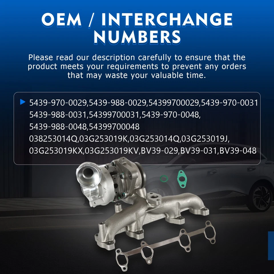 BV39 Turbo Turbocharger For VW Jetta TDI BRM Engine 1.9L 2005 2006 038253014Q - Image 4 of 4