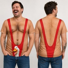 Funny Duck Suspender Shirt Novelty Hairy Ches...