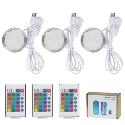 3PCS RGB LED Remote Control Lamp Kit for 3D Printers - Multicolor DIY Light Part