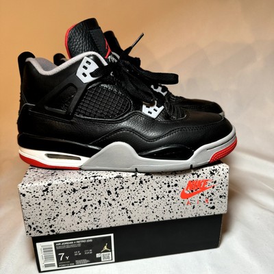 New Air Jordan 4 Bred Men\'s Size 7 Nike Air Jordan 4 Retro IV Bred Reimagined Mens GS 7 [FQ8213  main image 4