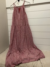Universal Thread dress 2x Red Americana Tiered Summer Linen Cottage Charm Maxi