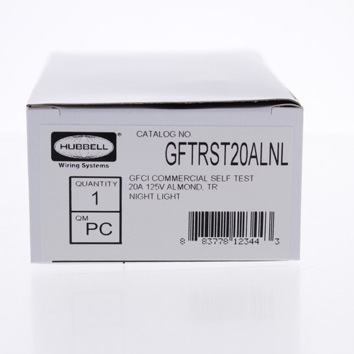 Hubbell Almond SelfTest GFCI Outlet Nightlight Tamper Resistant 20A GFTRST20ALNL - Picture 5 of 5