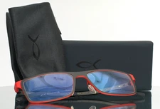 BLACKFIN BF740 Seascale 563 Gunmetal Red Mens Rectangle Eyeglasses 53-15-145