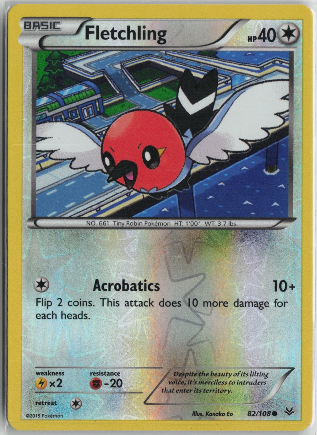 Fletchling 82/108 Common XY - Roaring Skies LP Reverse Holo