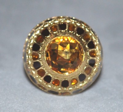   XLarge! 14K Y Gold Citrin Kuppelring ''B'' Italien Gr.7,5