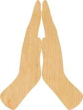 Praying Hands Laser Cut Out Wood Shape Craft Supply - Woodcraft Cutout