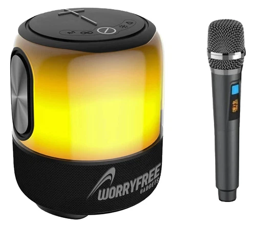 WorryFree Gadgets 60W Portable Party Speakerwith Microphone - Black