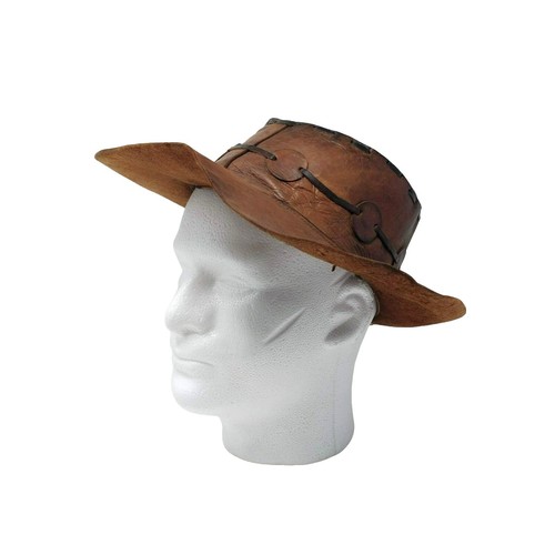 Vintage Hand Tooled Leather Mushroom 70s Visor Boho Hippie Mexico Adjustable Hat Tooled Leather Sun Visor - Etsy main image 3