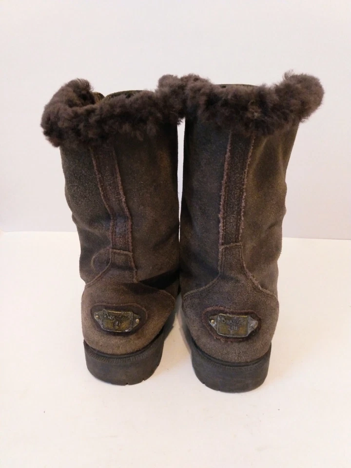 BearPaw Women's Brown Faux Suede Faux Fur Lace Up Boots size 10 - Image 4 of 4