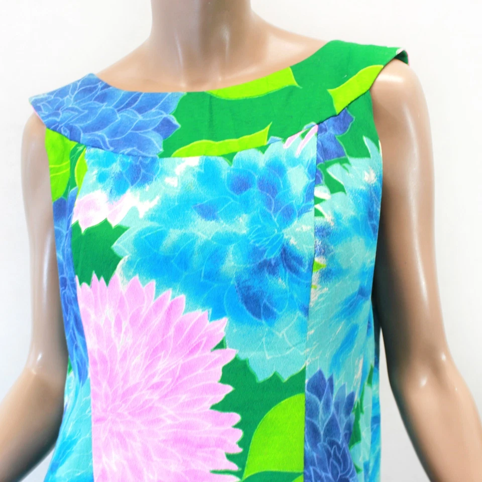 Vestido Columna Carpa Tela Corteza Hawaiana Moda Polinesia Alicia Años 60 De Colección Med Foto 3 de 4