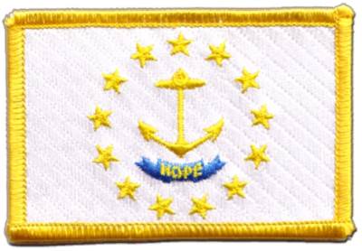 USA Rhode Island Aufnäher Flaggen Fahnen Patch Aufbügler 8x6cm