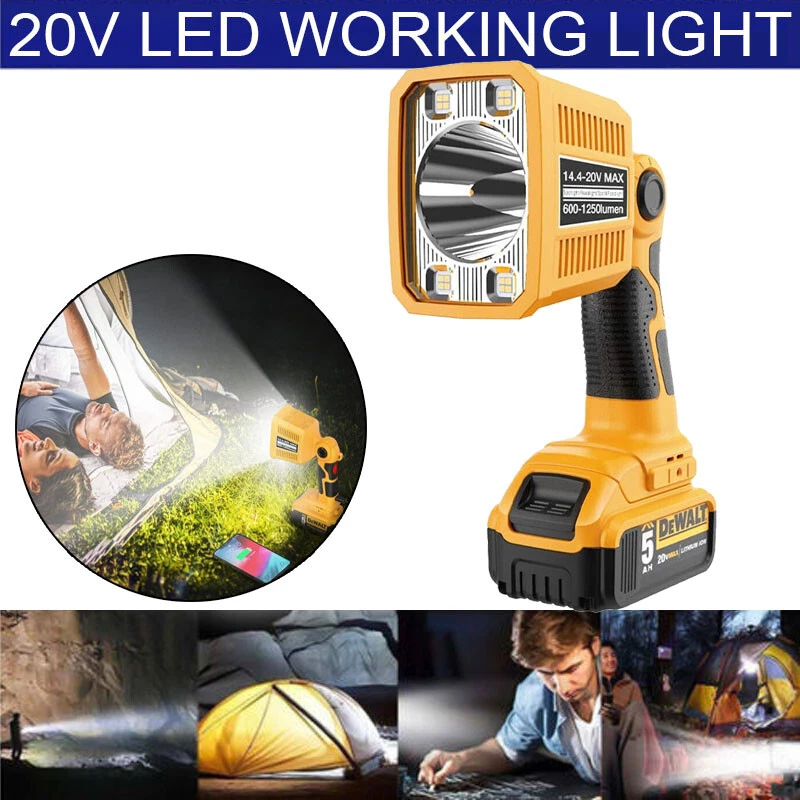 Flashlight for Dewalt 20V Max Li ion Battery 18W 1250LM Spotlight