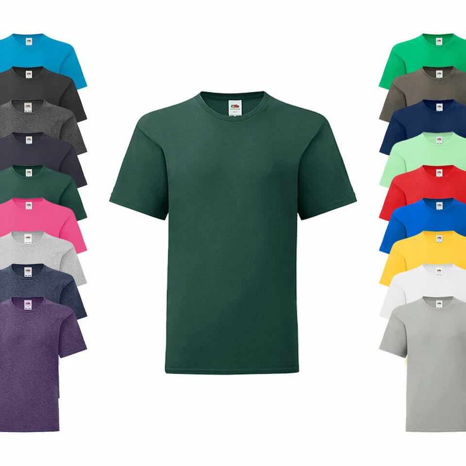 KINDER T-SHIRT Rundhals Kurzarm - Kids´ Iconic T - NEU Fruit of the Loom F130K