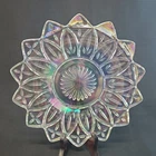 VTG Iridescent Carnival Federal Glass Clear Salad Plate Star Petal Shape 9 1/4"