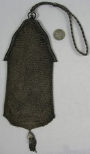 Nice Antique Alpacla Silver Mesh Purse