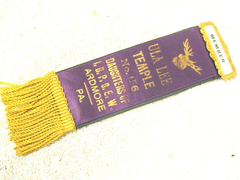 Vintage Members ribbon ULA-LEE temple #156 Ardmore,Pa.