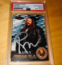 Raven WF WWE Championship Clash Profile of A Champion #57 PSA Signed Card Auto