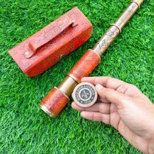 Dollond London 1920 Antique Nautical Marine Telescope Spyglass with Leather Case
