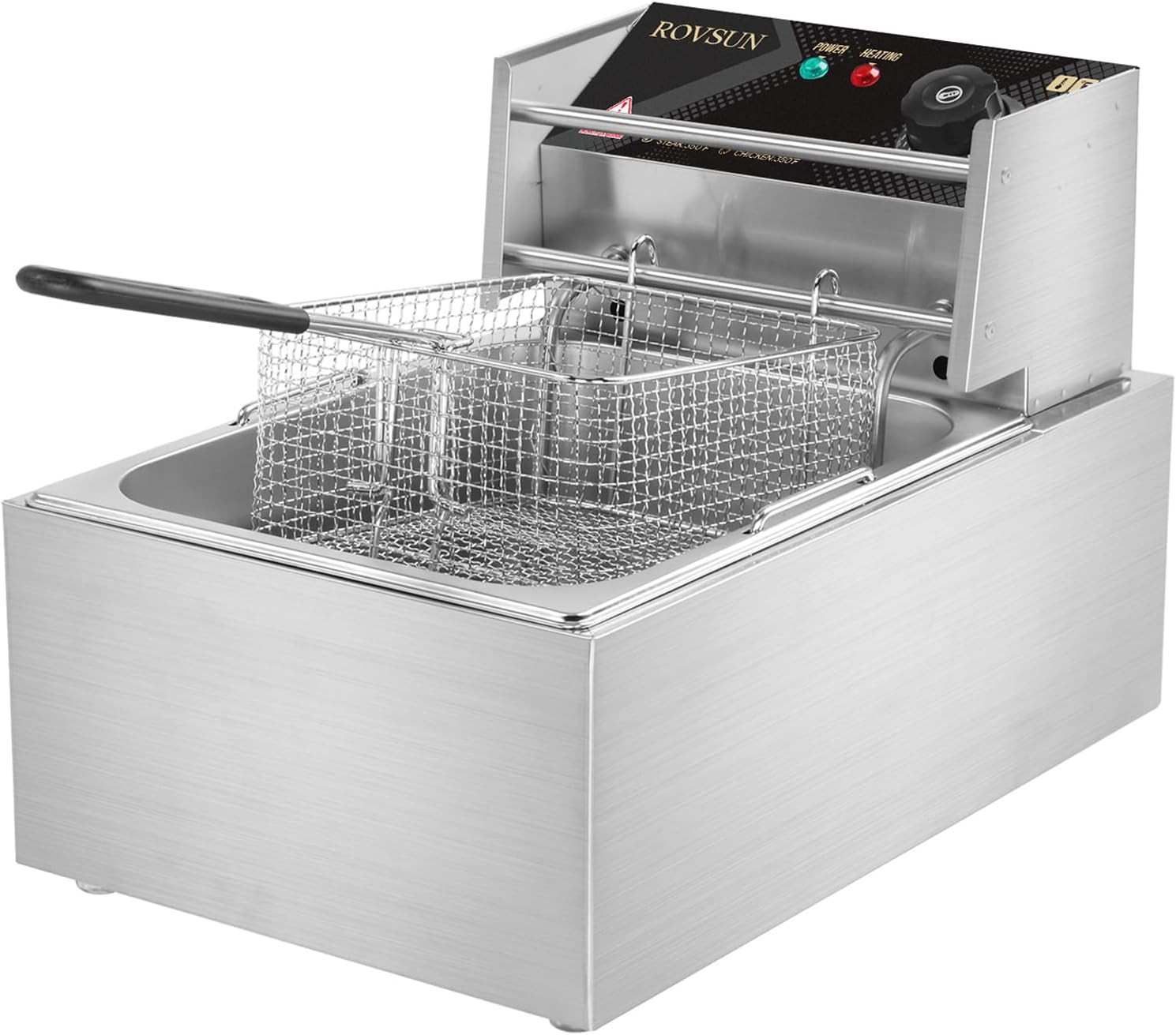 11.4QT Electric Deep Fryer W/Basket & Lid, Countertop Kitchen Frying Machine, Te