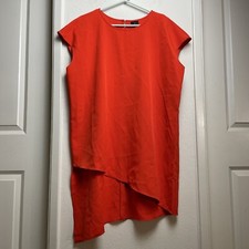 Worthington Dress Women’s XXL Orange Short Sleeve Asymmetrical High Low Dress