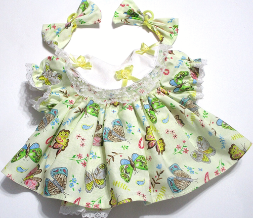 Cabbage Patch Doll Clothes: Fit 16" Doll: Yellow/Butterflies Dress Set: 4Pc