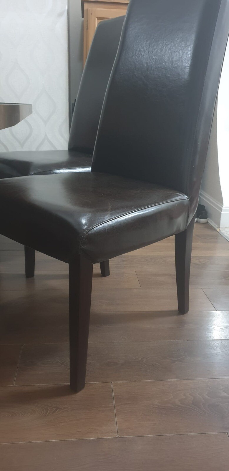 Large Luxury Leather Dining Table Chairs eBay