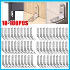 10-100PCS 1.5" inch "L" Steel Corner Braces w/ Screws Pack Right Angle Bracket
