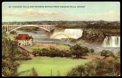 Postcard Niagara Falls and Rainbow Bridge Canada