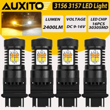 AUXITO 4x 3157 LED DRL Switchback Turn Signal Parking Light Bulbs White/Amber F