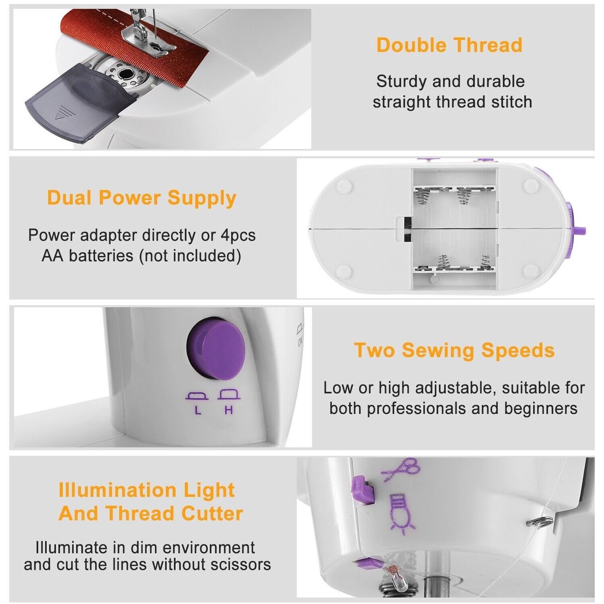 Mini Desktop Electric Sewing Machine Portable 2 Speed Held Mini Desktop Electric Sewing Machine Portable 2 Speed Held