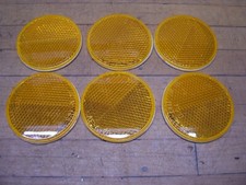 6 Vintage Nos Sate Lite 20 Reflector Motorcycle Car Trailer Amber Color