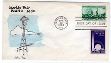#1244 New York World's Fair 1964 FDC - John Ike Hand-Painted