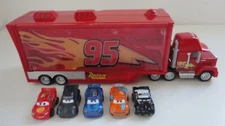 Disney Pixar Cars Mini Racers Mack Transporter Truck & Diecast Car Set