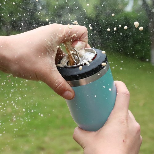 HAUSHOF 12 oz Can Cooler 4 in 1 Double Walled Can Insulator Stainless Steel Cans - Afbeelding 10 van 21