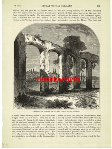 Poitiers, acueducto, capital de pictones, ilustración de libro (impreso), 1888 - Imagen 1 de 1