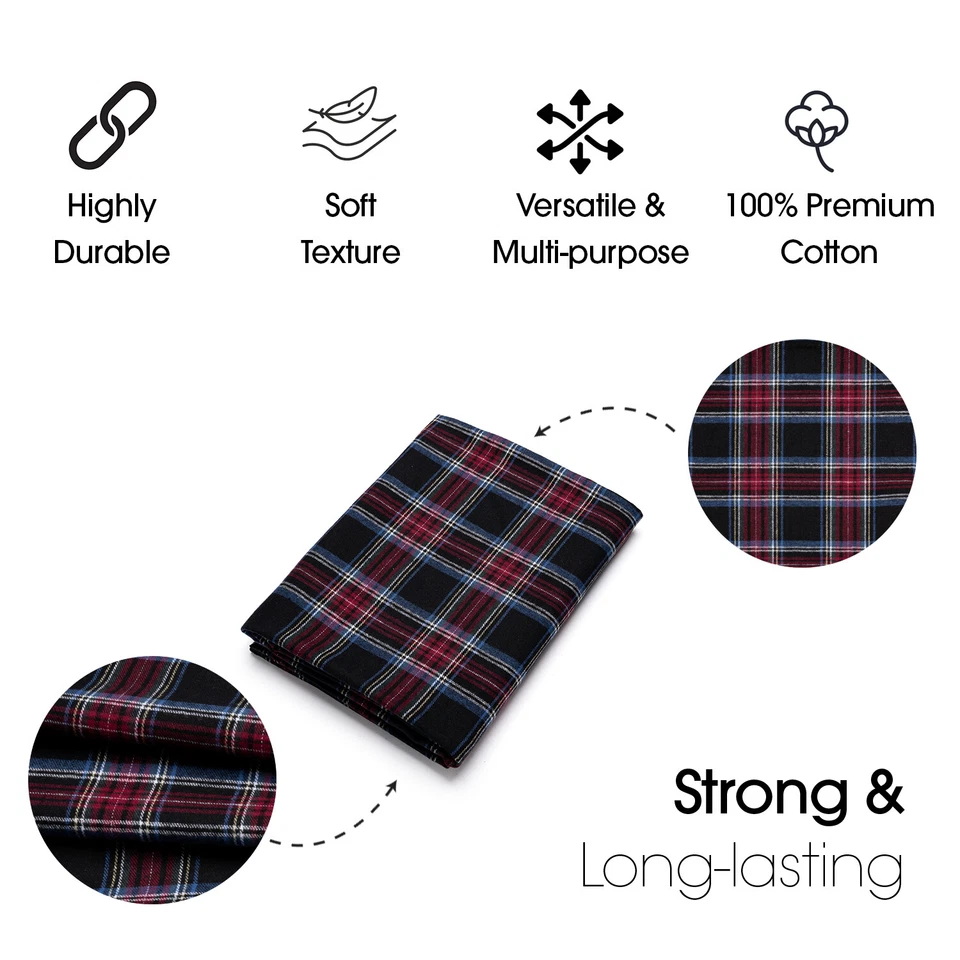 Tela de franela de algodón a cuadros tartán rojo - 60" de ancho - Se vende por yarda y perno Foto 2 de 4