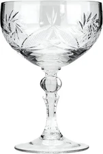 Neman CR6701, 8 Oz Crystal Champagne/Cocktail Coupe Glasses, Set of 6