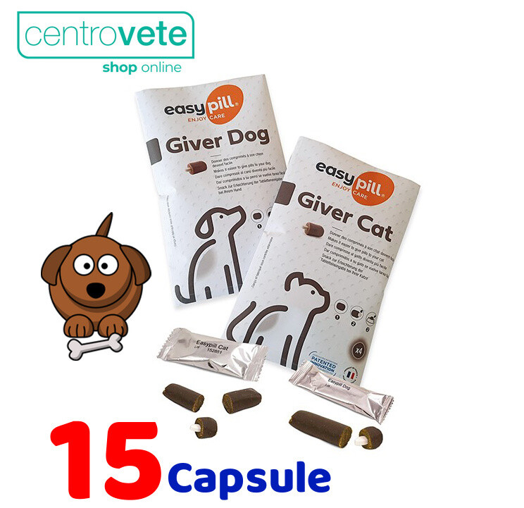 Easypill Giver Cat Dog 4 / 15 Capsule → Aiuta somministrare compresse Cani Gatti: 15 Capsule x Cani/Taglia unica/4 Capsule/S/Compresse, capsule img